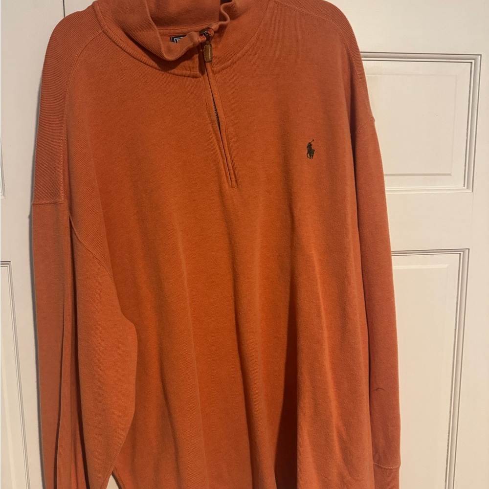 Ralph Lauren Orange Half-Zip Polo Sweater 3XLT